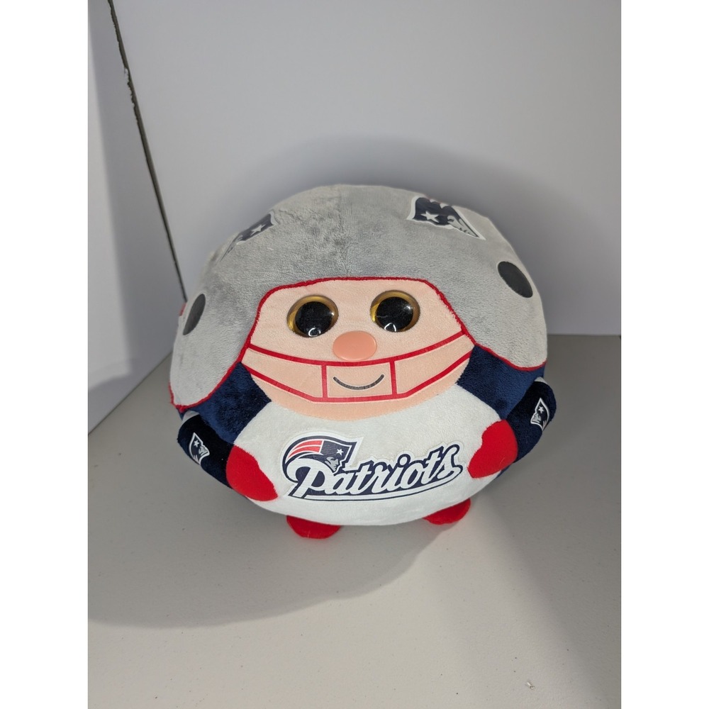 RARE  12" NEW ENGLAND PATRIOTS TY BEANIE BALLZ PLUSH LARGE NFL FOOTBALL PLAYER